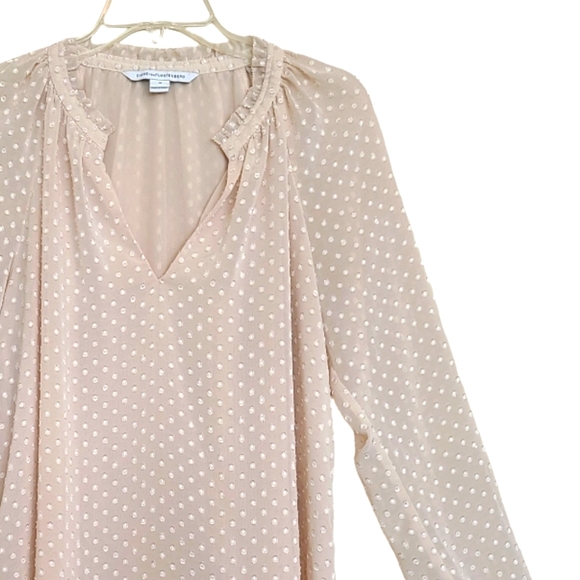 Diane Von Furstenberg Swiss dot cream long sleeved blouse - Picture 2 of 13